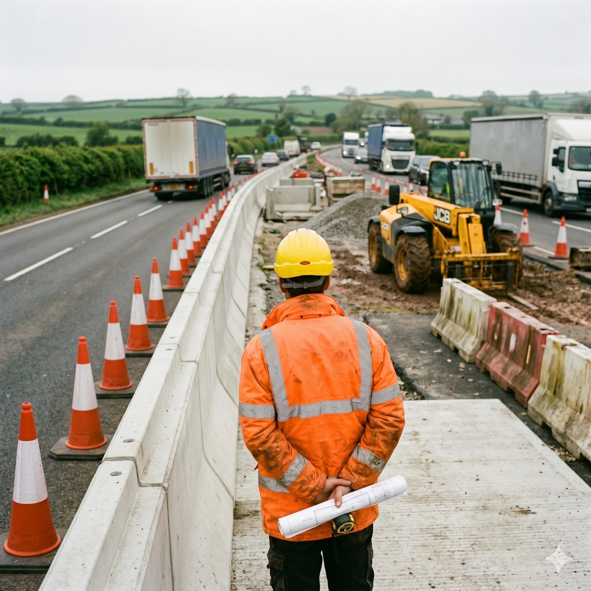 WCCP precast retaining wall units on a civils site