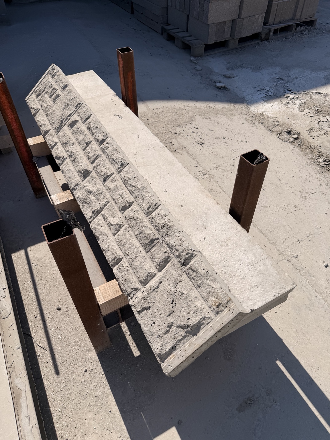 WCCP bespoke precast concrete panel with a brick-effect textured face, cast to a custom mould