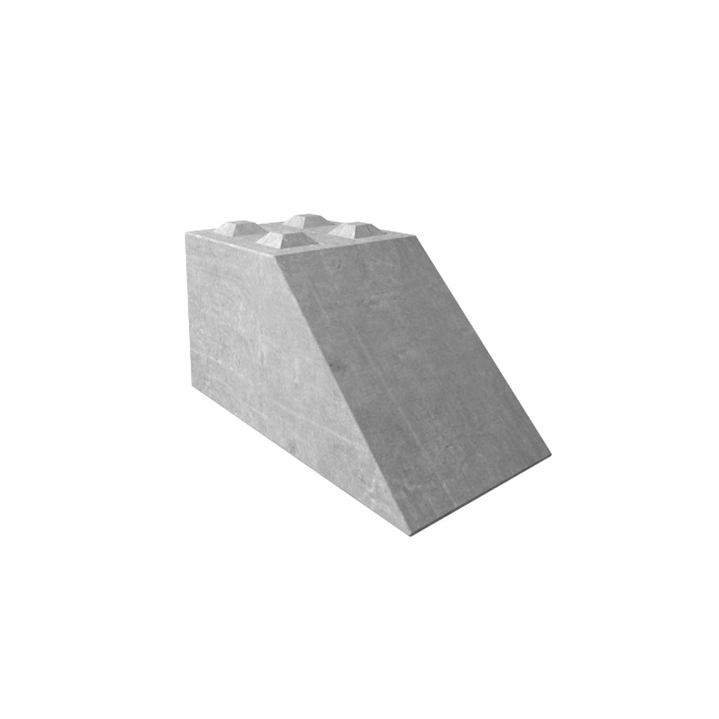 Beton-style interlocking precast concrete blocks stacked — West Country Concrete Products, Devon