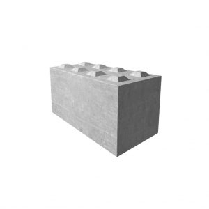 Standard 1600x800x800 precast concrete interlocking Beton block with cast lugs by West Country Concrete Products, Devon