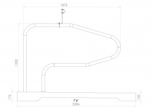Profile drawing of a WCCP precast concrete portable cattle cubicle, Devon