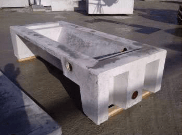 Precast concrete Lely A4 milking robot sump base cast by West Country Concrete Products, Devon