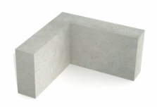 WCCP precast concrete L-shape padstone for corner-of-wall steel beam bearings
