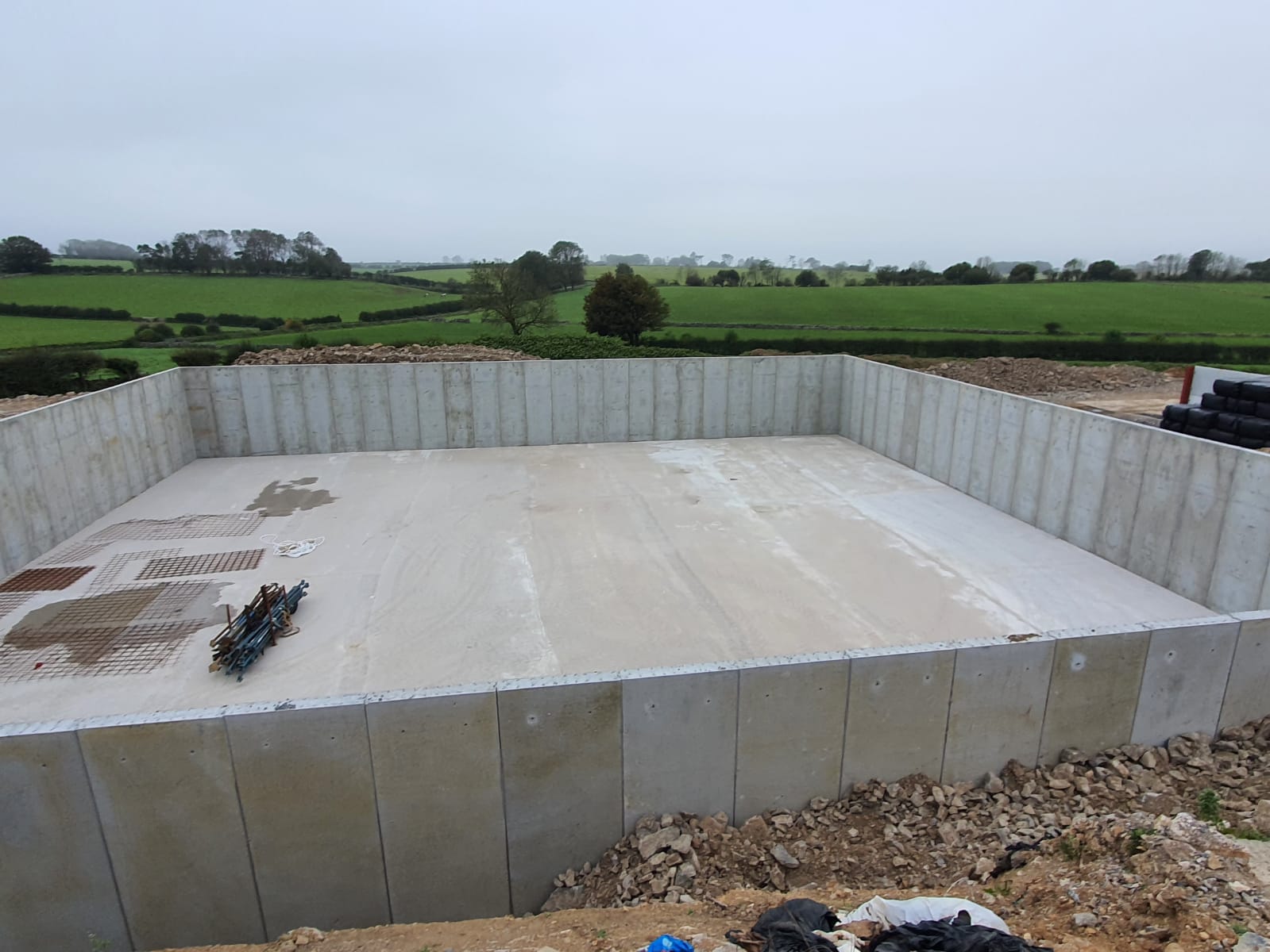 WCCP precast slurry store built from vertical cantilever panels