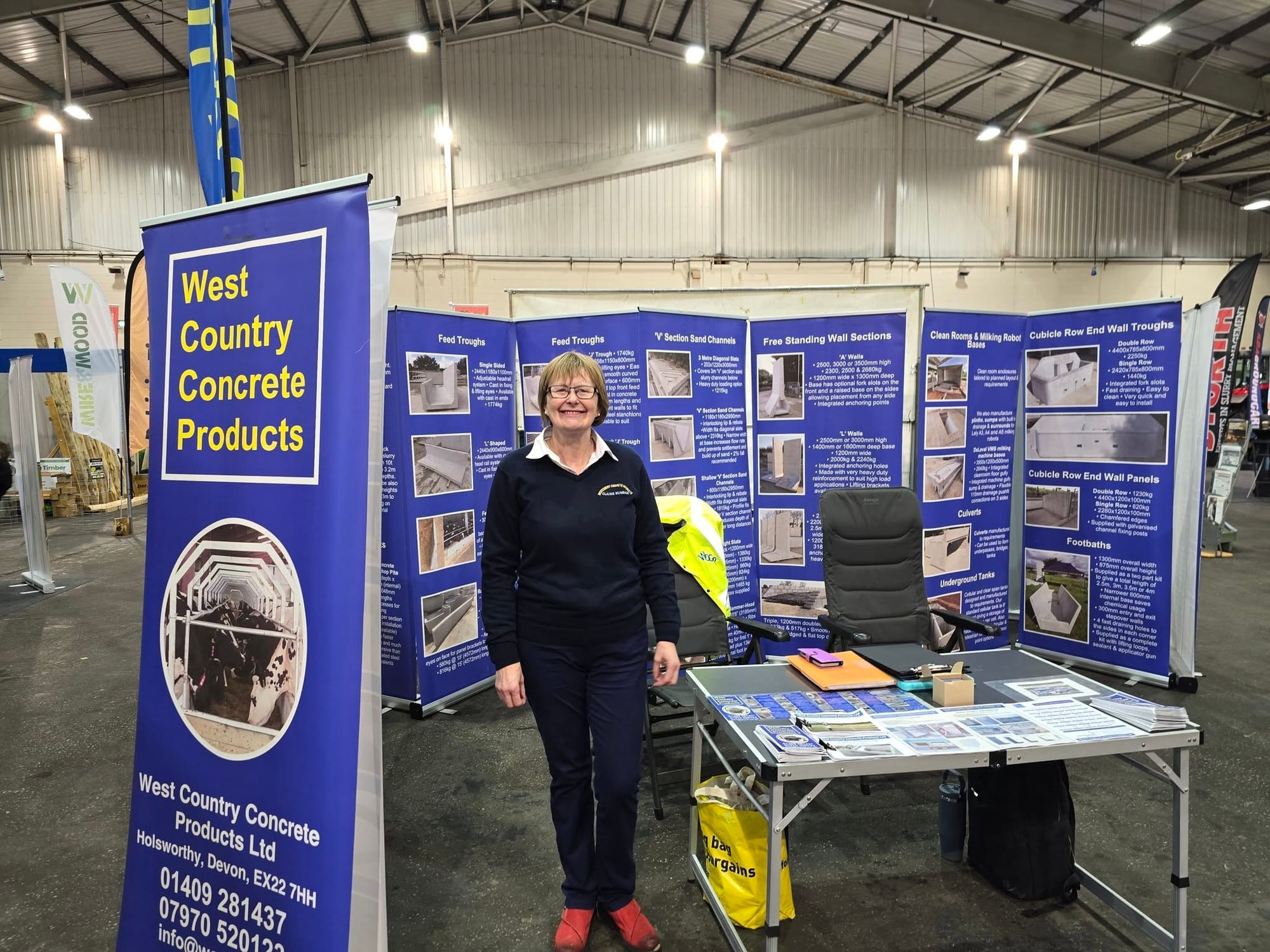Claire Rumsum on the WCCP stand at the West Country Farming & Machinery Show