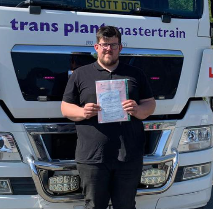 Jake, Driver and Transport Manager at West Country Concrete Products — recently passed his Class C+E