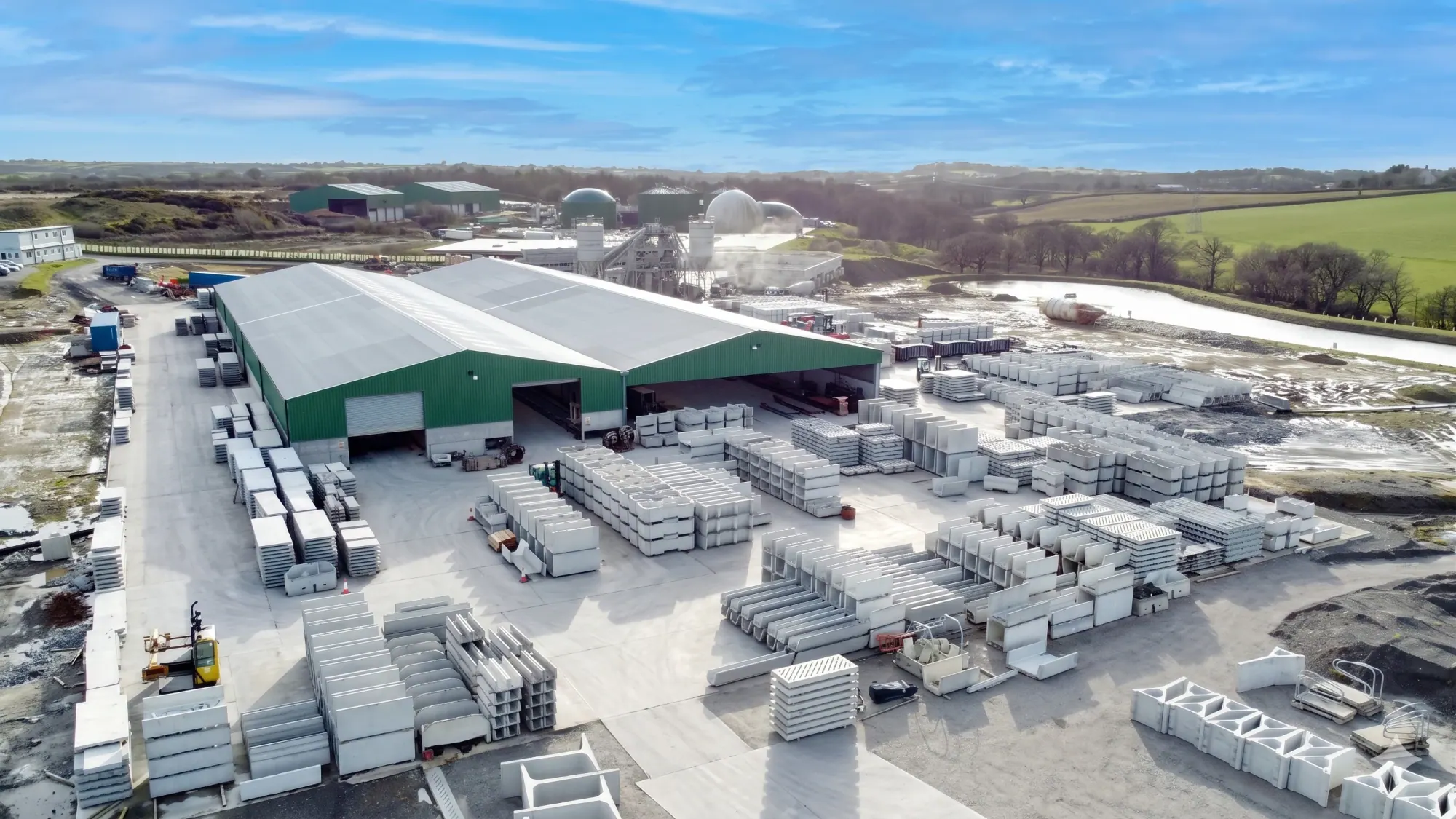 Aerial view of the WCCP yard at Chilsworthy, near Holsworthy
